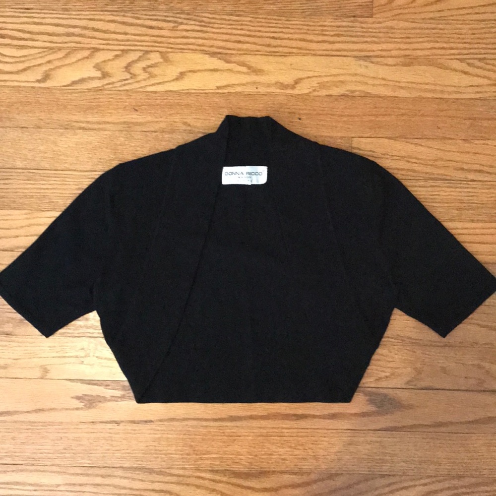 Donna Ricco Women’s Bolero Shrug, Black